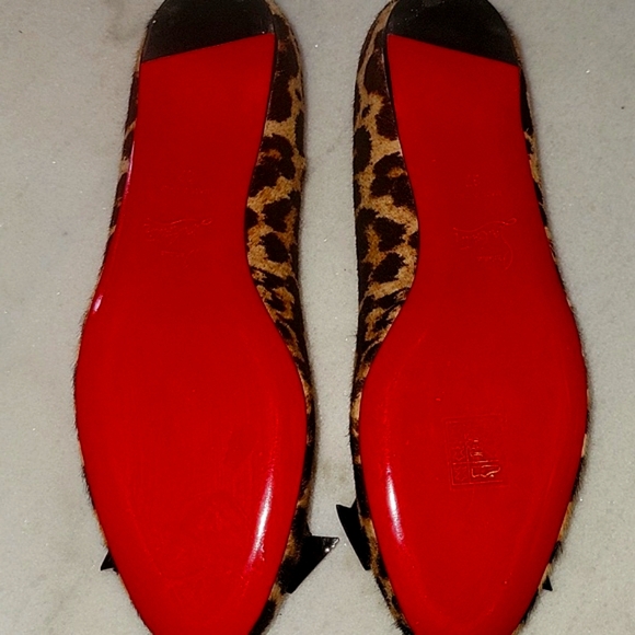 New Christian Louboutin Leopard Print Flats with Black Bow Size US7/EU37 - Picture 8 of 12